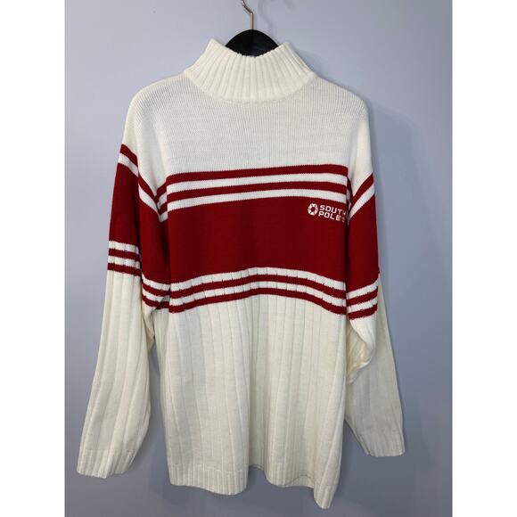 Vintage 2000's Y2K SouthPole High Neck Knit Sweater Relax Men's L Streetwear - Picture 11 of 12